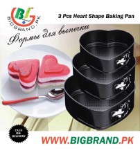 3 Pcs Non Stick Heart Shape Baking Pan 
